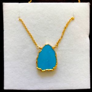 Genuine gold and Turquoise pendant